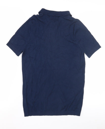 Womens UK Size XS NEXT Blue Henley Jumper