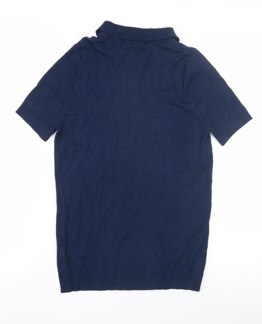 Womens UK Size XS NEXT Blue Henley Jumper