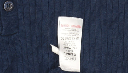 Womens UK Size XS NEXT Blue Henley Jumper