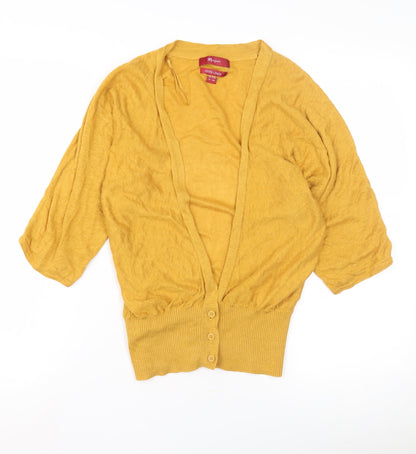 Womens UK Size 10 Monsoon Yellow Cardigan Jumper