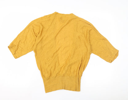 Womens UK Size 10 Monsoon Yellow Cardigan Jumper