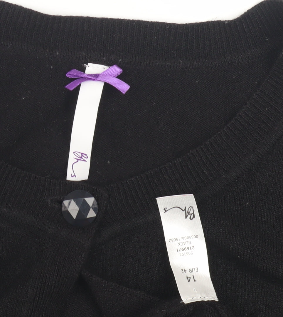 Womens UK Size 14 BHS Black Cardigan Jumper