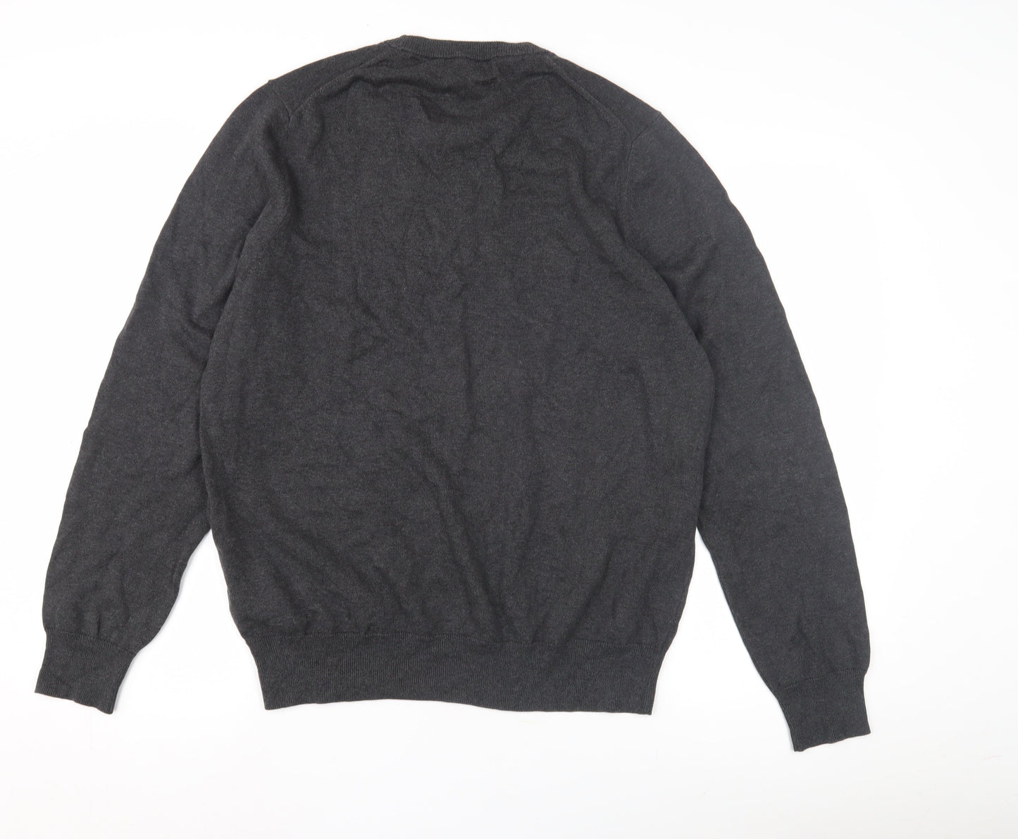 Marks and Spencer Men's Grey Cotton Pullover, Size L