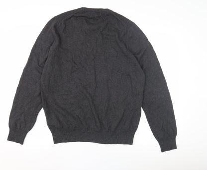 Marks and Spencer Men's Grey Cotton Pullover, Size L