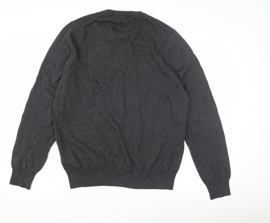 Marks and Spencer Men's Grey Cotton Pullover, Size L