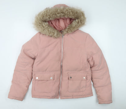 Womens UK Size 12 Select Pink Puffer Jacket