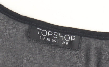 Womens UK Size 8 Topshop Black Basic Tank