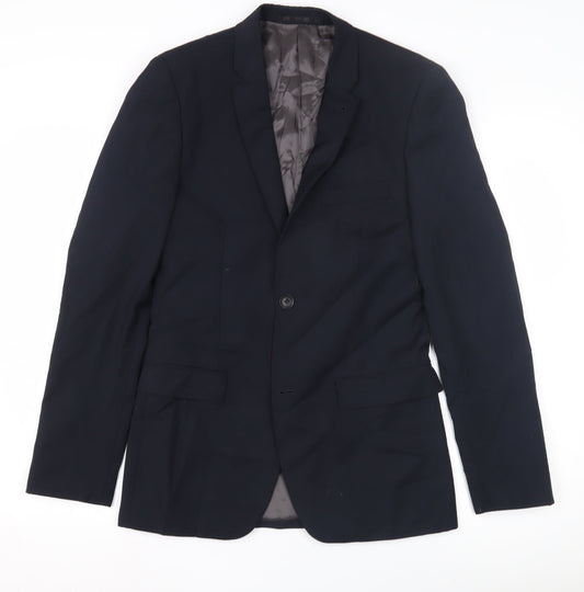 Mens UK Size 34 Topman Regular Blue Suit Jacket