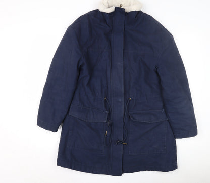 Womens UK Size 10 Marks and Spencer Blue Parka Coat