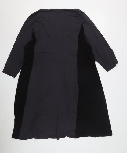 Women's Black Dress, UK Size 20, Scoop Neck
