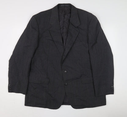 Marks and Spencer Men's Grey Striped Suit Jacket, 44R