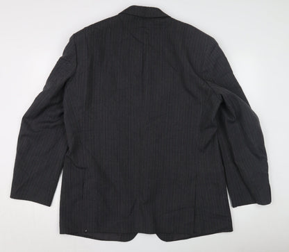 Marks and Spencer Men's Grey Striped Suit Jacket, 44R