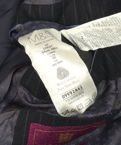 Mens UK Size 38 Marks and Spencer Regular Blue Suit Jacket