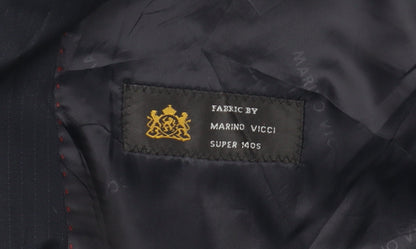Marino Vicci Black Wool Men's Jacket UK 46 Classic Striped