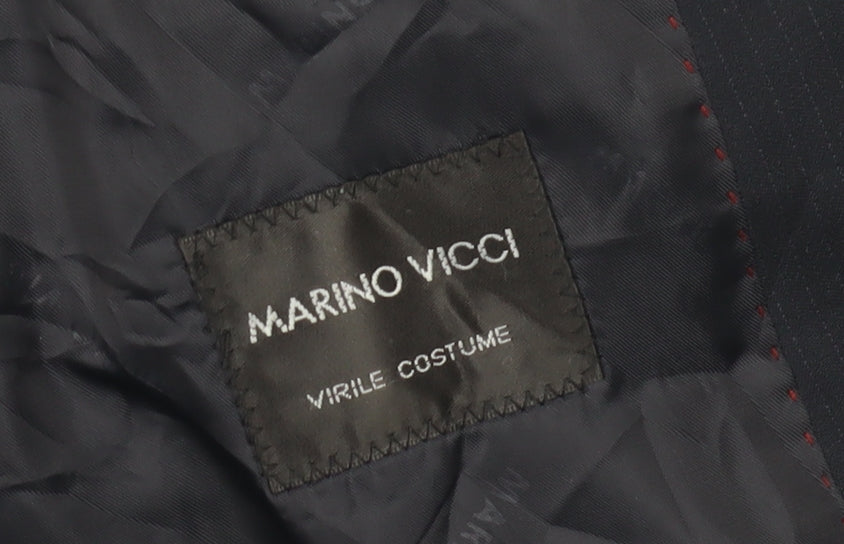 Marino Vicci Black Wool Men's Jacket UK 46 Classic Striped