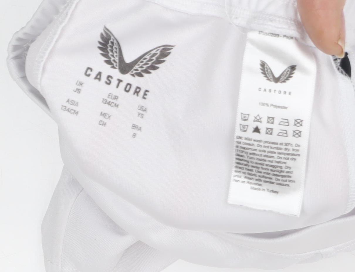Castore Boys White Athletic Football Shorts, Age 8-9, Very Good