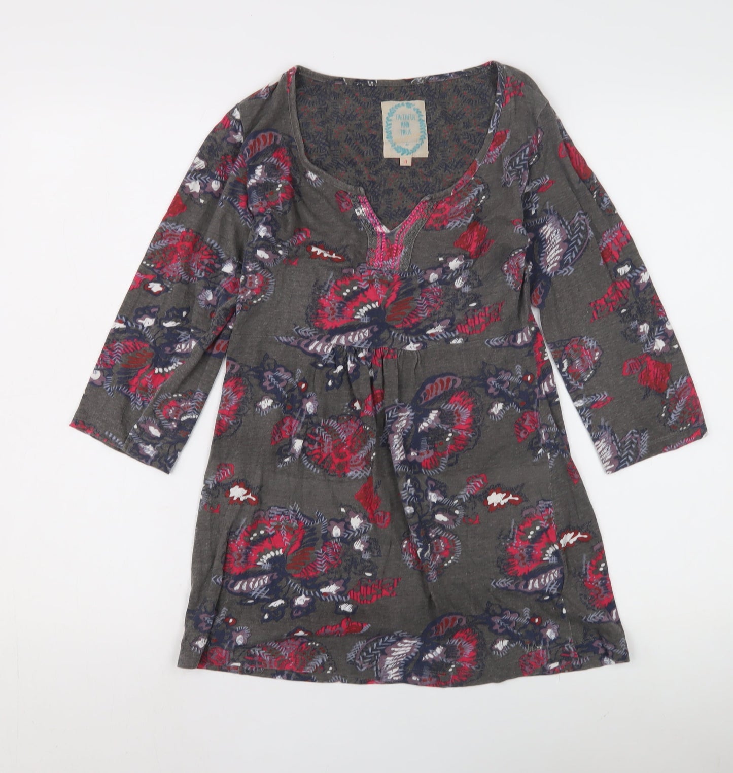 Faithful and True Women's Floral Tunic, Multicoloured, Size 8