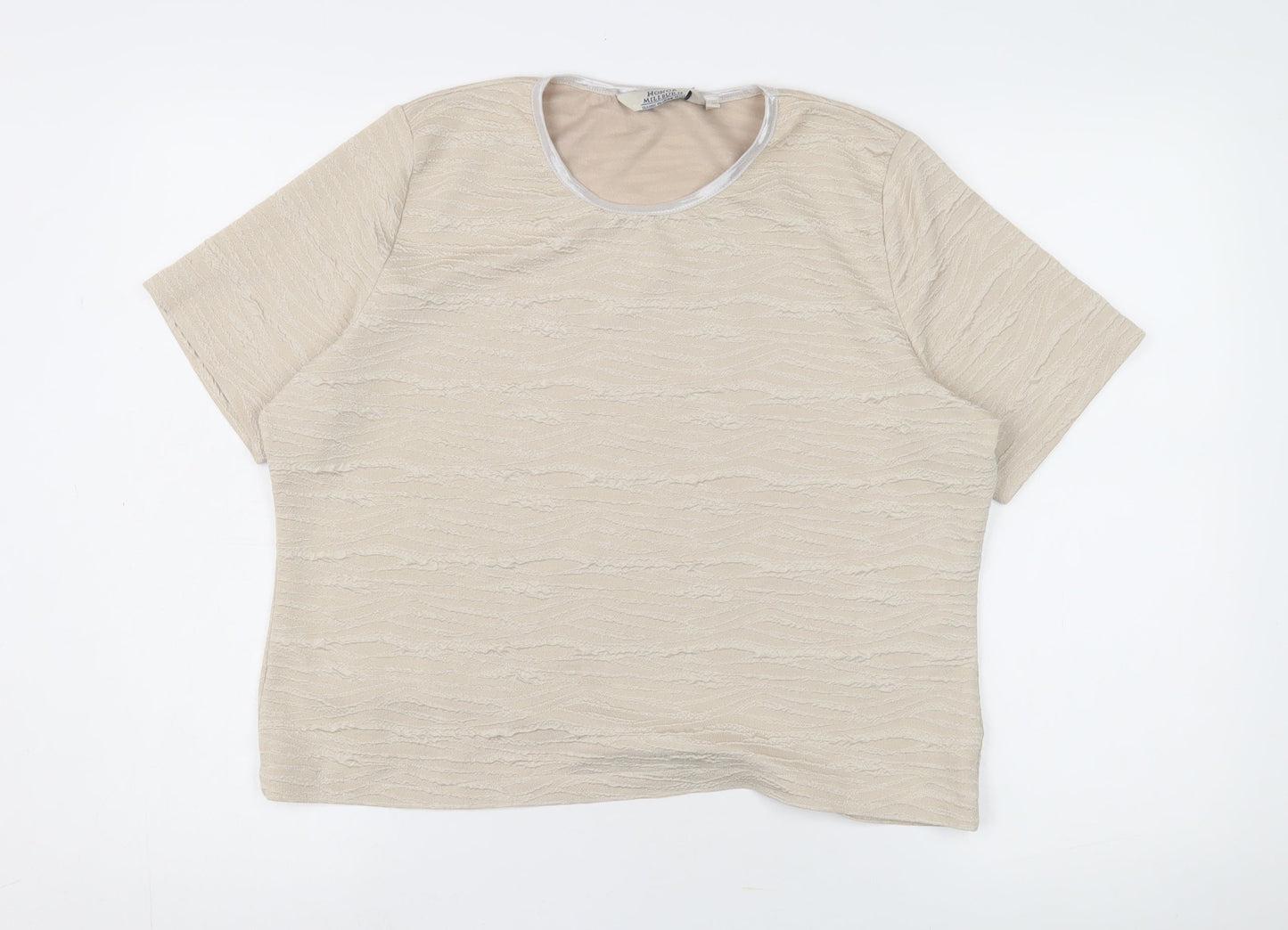 Womens UK Size L Honor Millburn Beige Basic T-Shirt