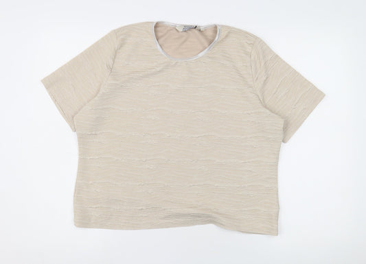 Womens UK Size L Honor Millburn Beige Basic T-Shirt
