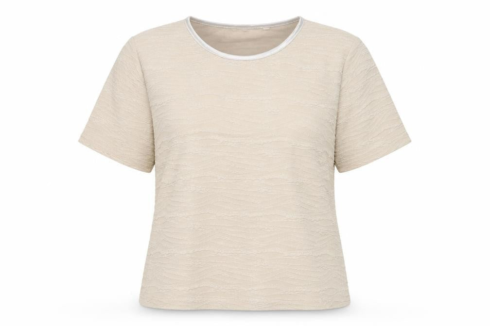 Womens UK Size L Honor Millburn Beige Basic T-Shirt