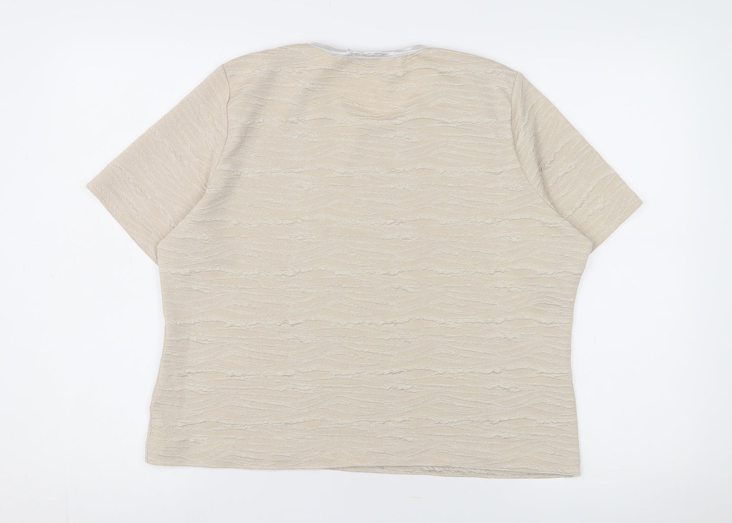 Womens UK Size L Honor Millburn Beige Basic T-Shirt