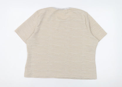 Womens UK Size L Honor Millburn Beige Basic T-Shirt
