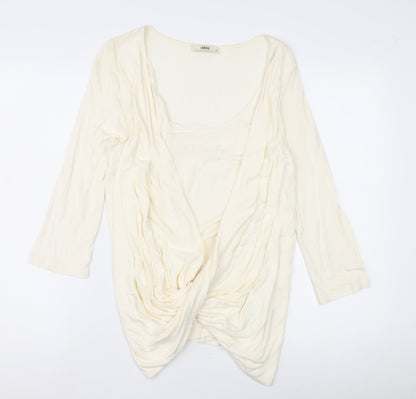 Womens UK Size M Oasis Ivory Wrap Blouse