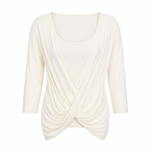 Womens UK Size M Oasis Ivory Wrap Blouse