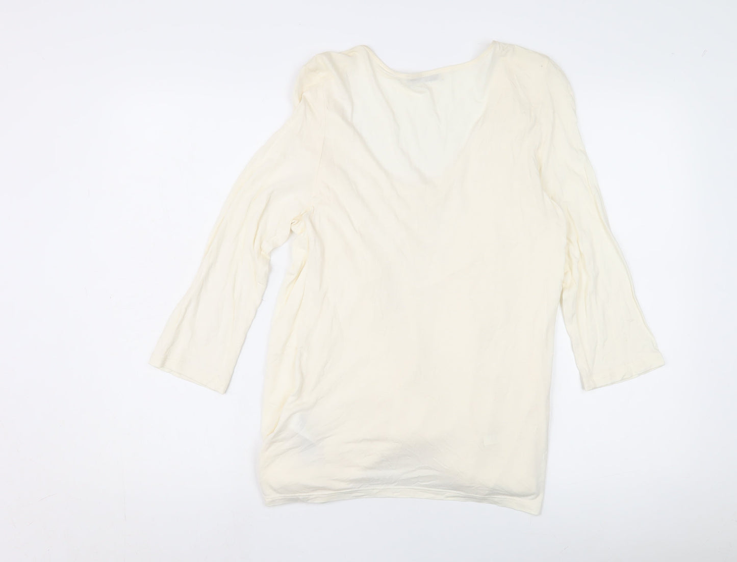 Womens UK Size M Oasis Ivory Wrap Blouse