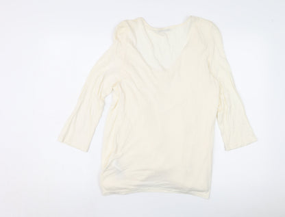 Womens UK Size M Oasis Ivory Wrap Blouse