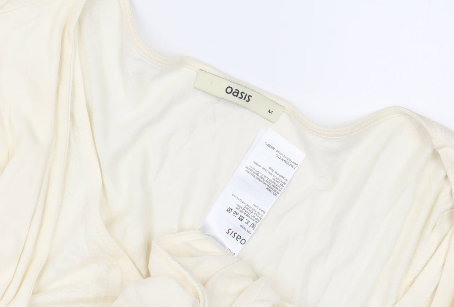 Womens UK Size M Oasis Ivory Wrap Blouse