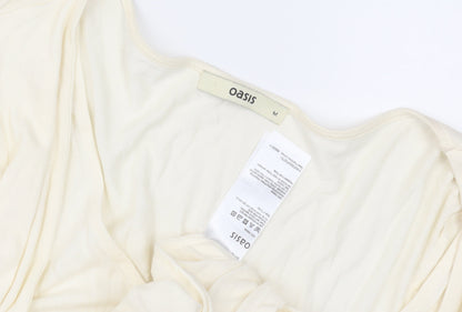 Womens UK Size M Oasis Ivory Wrap Blouse