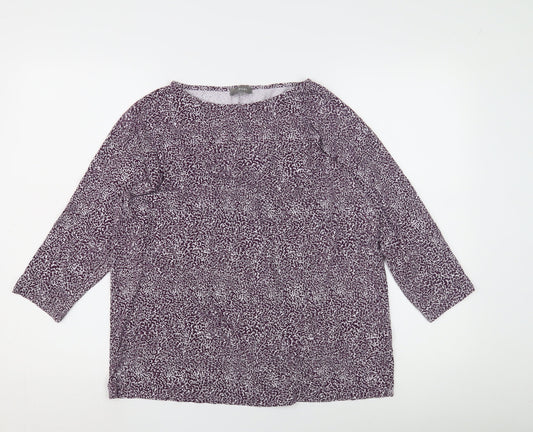 Jaeger Women's Animal Print 3/4 Sleeve Top M