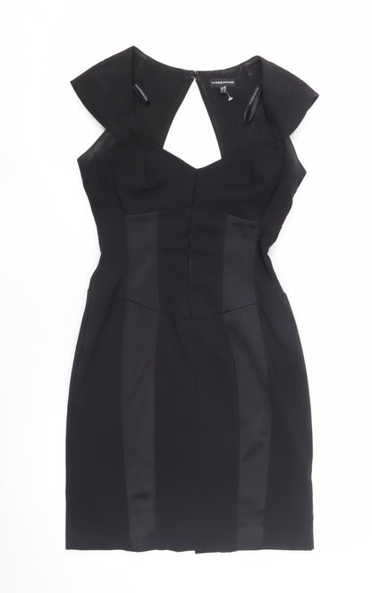 Warehouse Women's Black Bodycon Dress Size 8