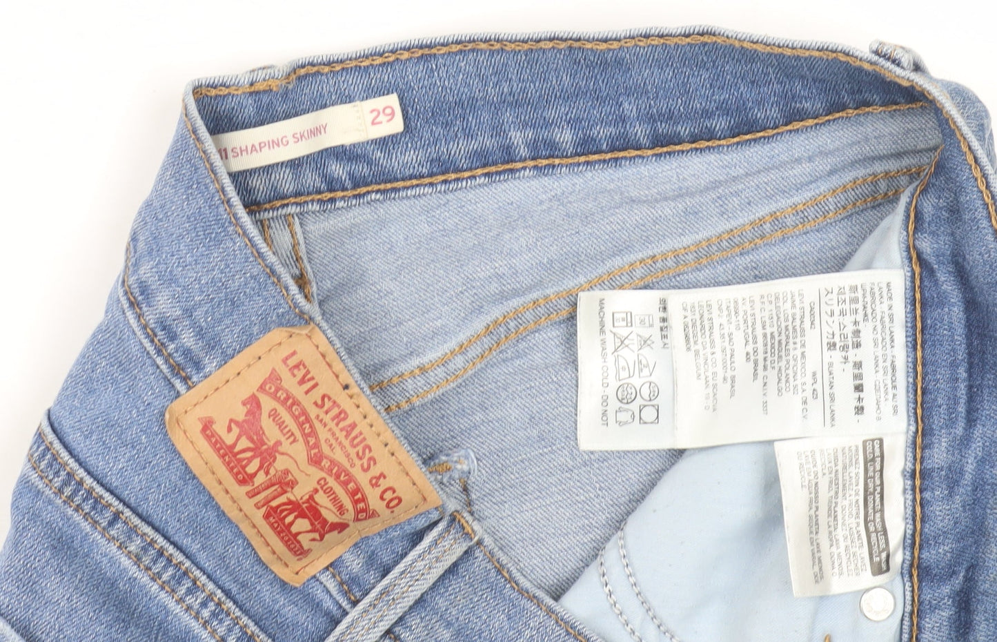 Levi's Women's Blue Skinny Jeans, Size UK 1, Distressed