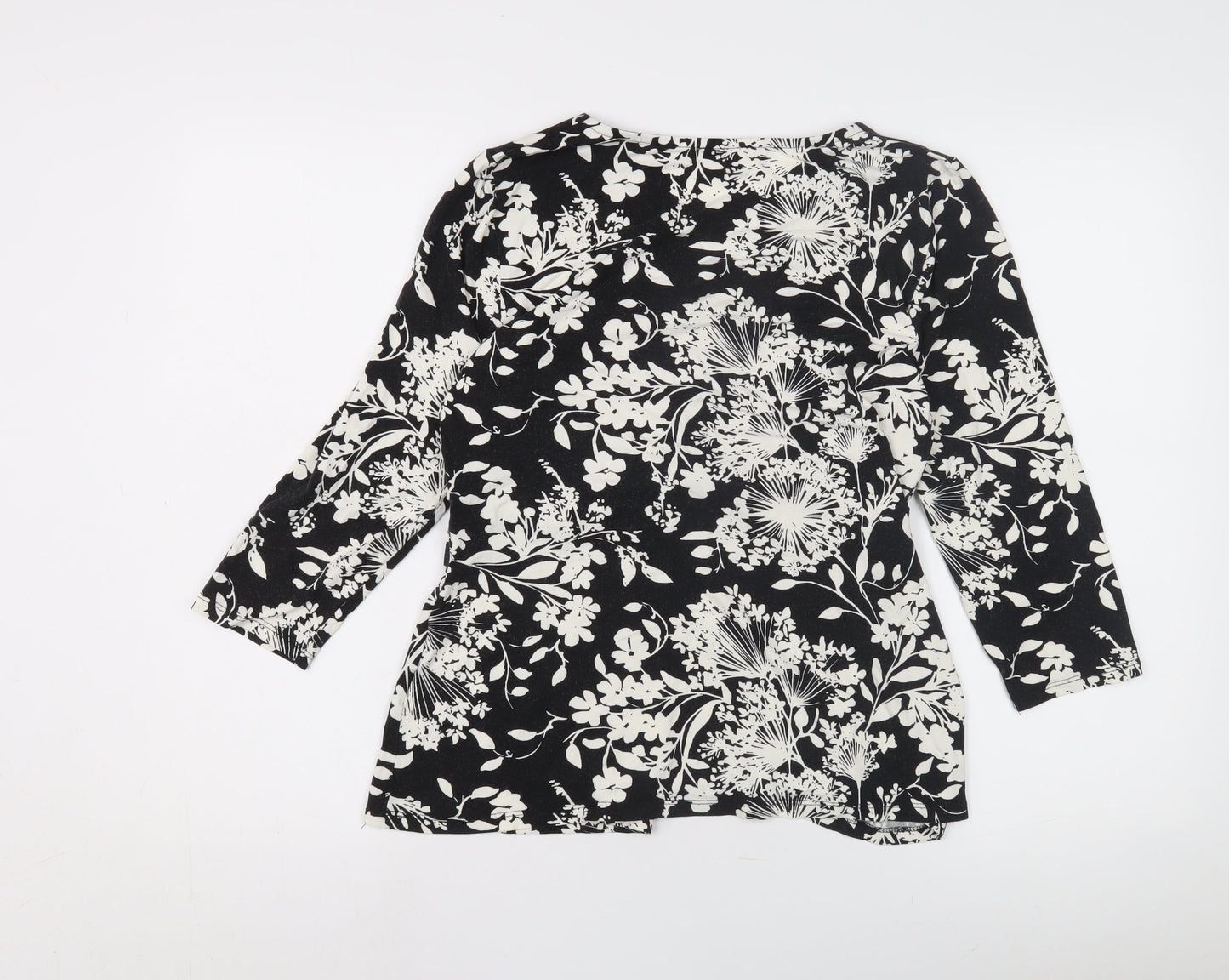 Womens UK Size 14 EAST Black Tunic Blouse
