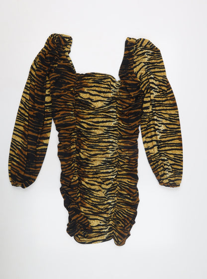 Collusion Women's Multicoloured Animal Print Dress