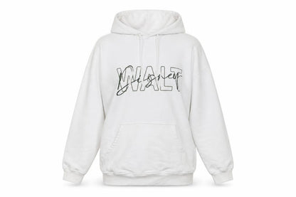 Front view of Disney White unisex pullover hoodie s, graphic print