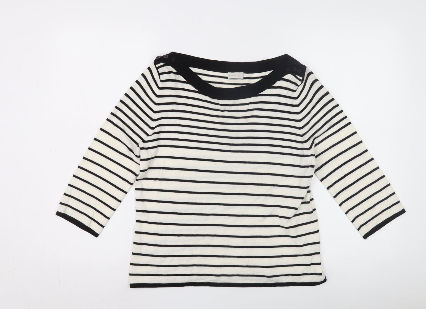 Womens UK Size M Minuet Petite Black Pullover Jumper