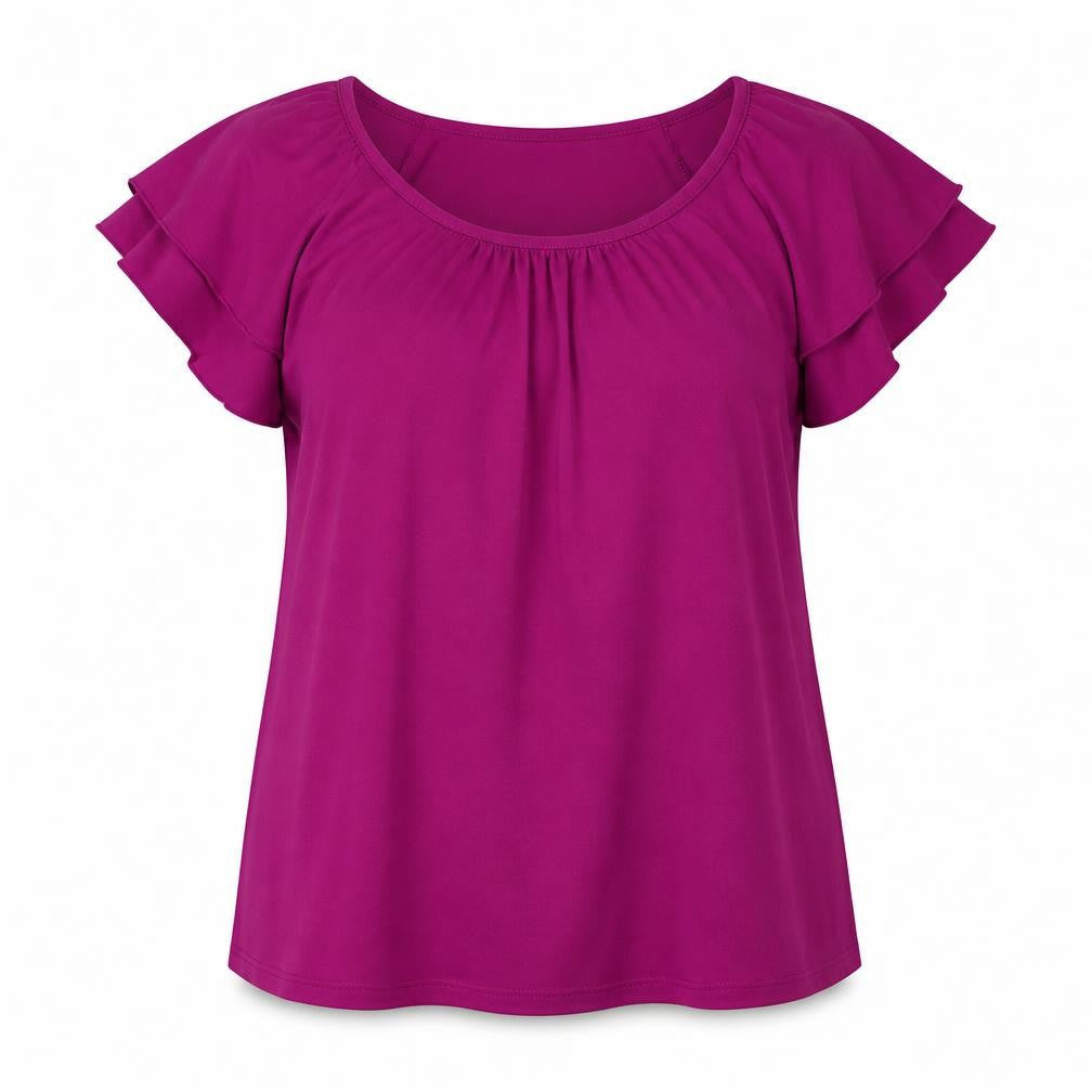 Womens UK Size 2 Ann Harvey Purple Basic Blouse