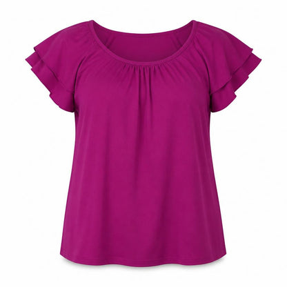 Womens UK Size 2 Ann Harvey Purple Basic Blouse