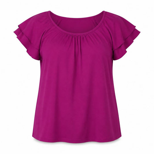 Womens UK Size 2 Ann Harvey Purple Basic Blouse