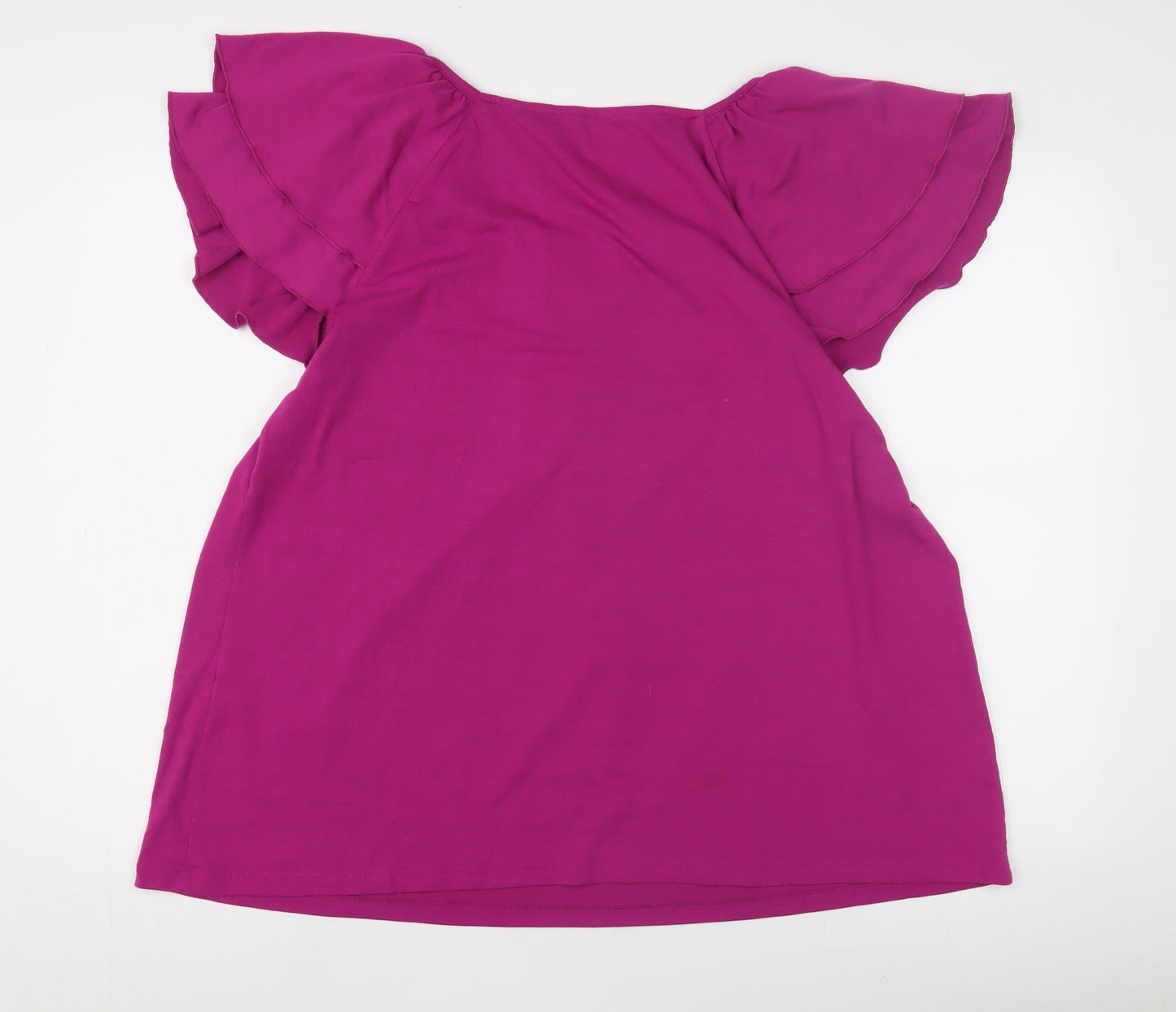Womens UK Size 2 Ann Harvey Purple Basic Blouse