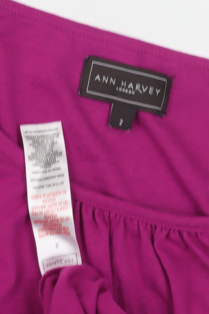 Womens UK Size 2 Ann Harvey Purple Basic Blouse