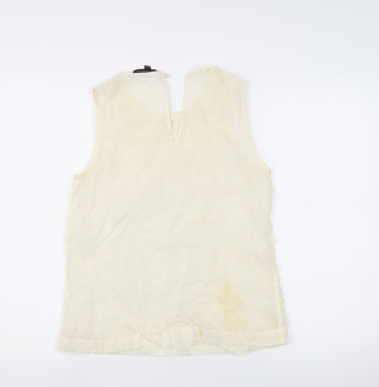 Womens UK Size 10 French Connection Ivory Basic Blouse
