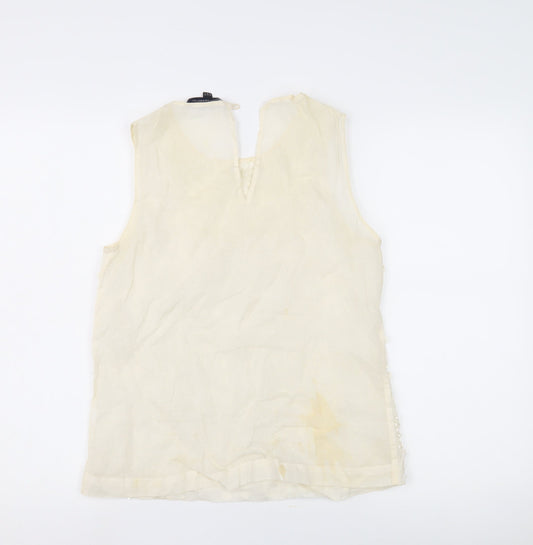 Womens UK Size 10 French Connection Ivory Basic Blouse