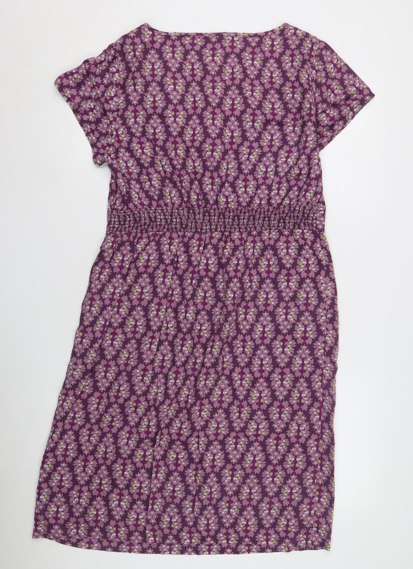 Vera Trip Women's Purple Floral Knee Length Shift Dress