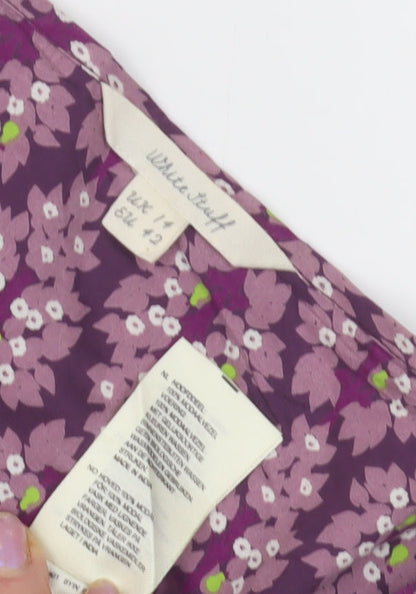 Vera Trip Women's Purple Floral Knee Length Shift Dress
