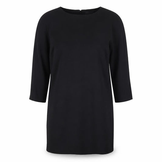 Front view of COS Women's Black Shift Dress, size S, 3/4 Sleeve