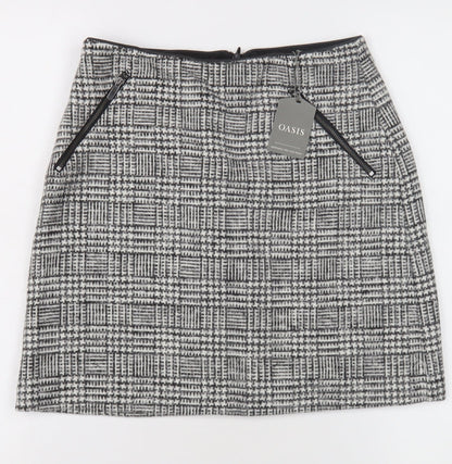 Oasis Women’s Grey Check Pencil Skirt Size 8